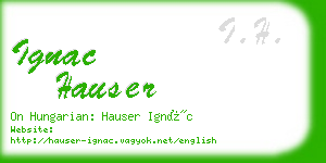 ignac hauser business card